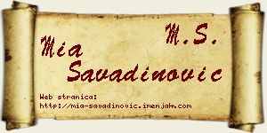 Mia Savadinović vizit kartica